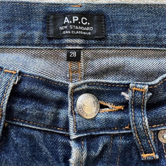 APC size 28 boyfriend cut style distressed straight leg denim jeans (fits 26/27) - Picture 3 of 8
